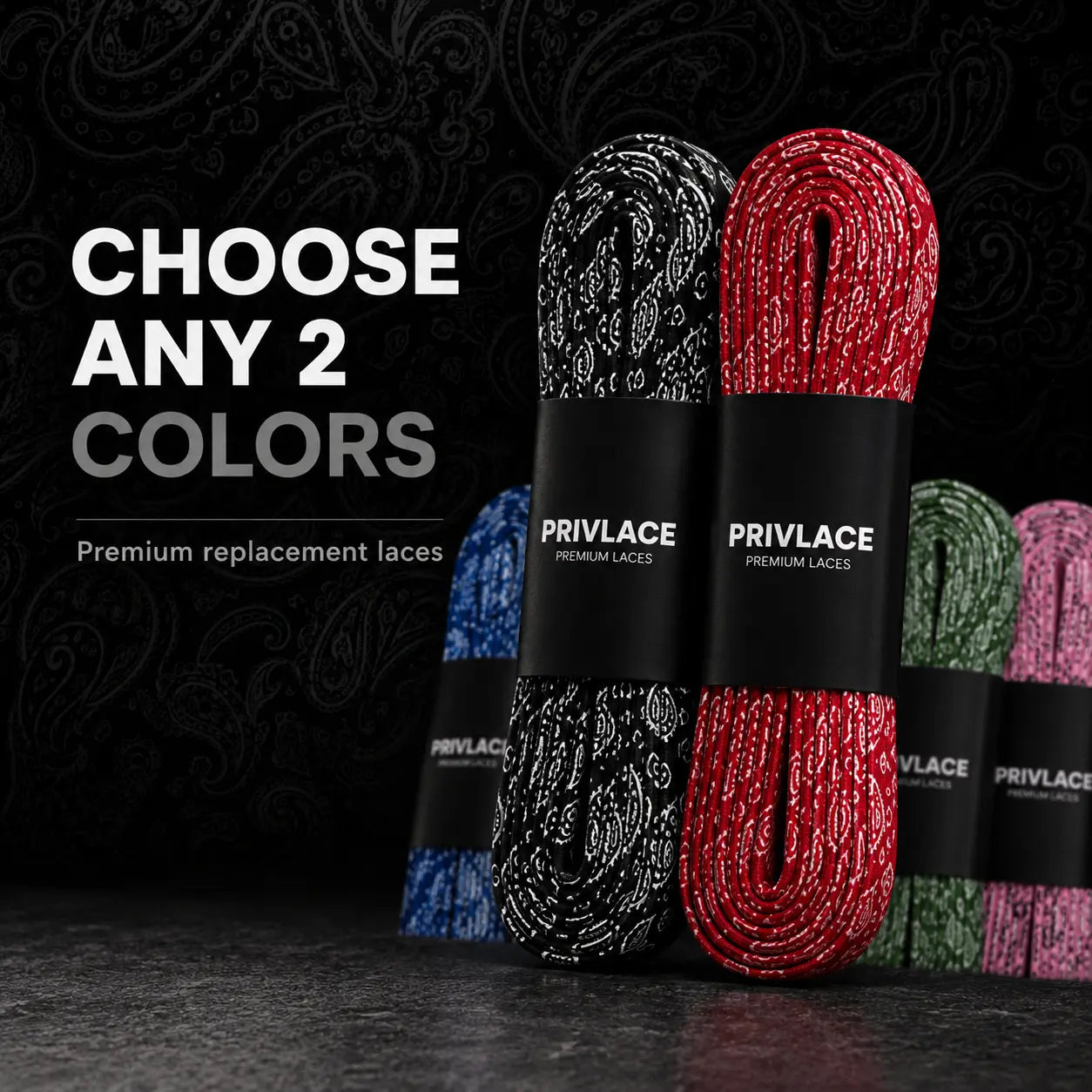 2 Paisley Shoelaces